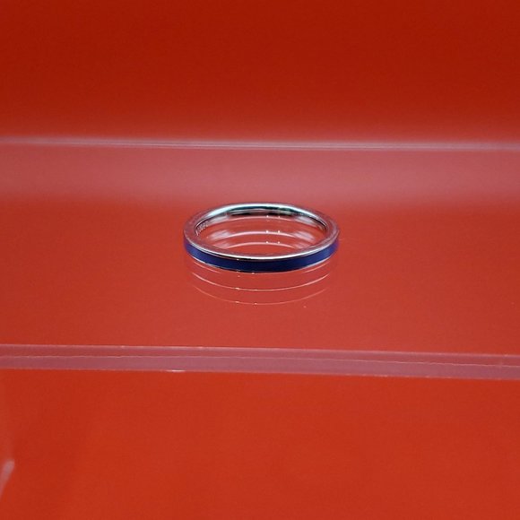 Size 7 925 Sterling Silver Cute Lavender Enamel Ring - Picture 1 of 7